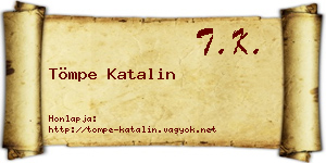 Tömpe Katalin névjegykártya