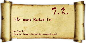 Tömpe Katalin névjegykártya